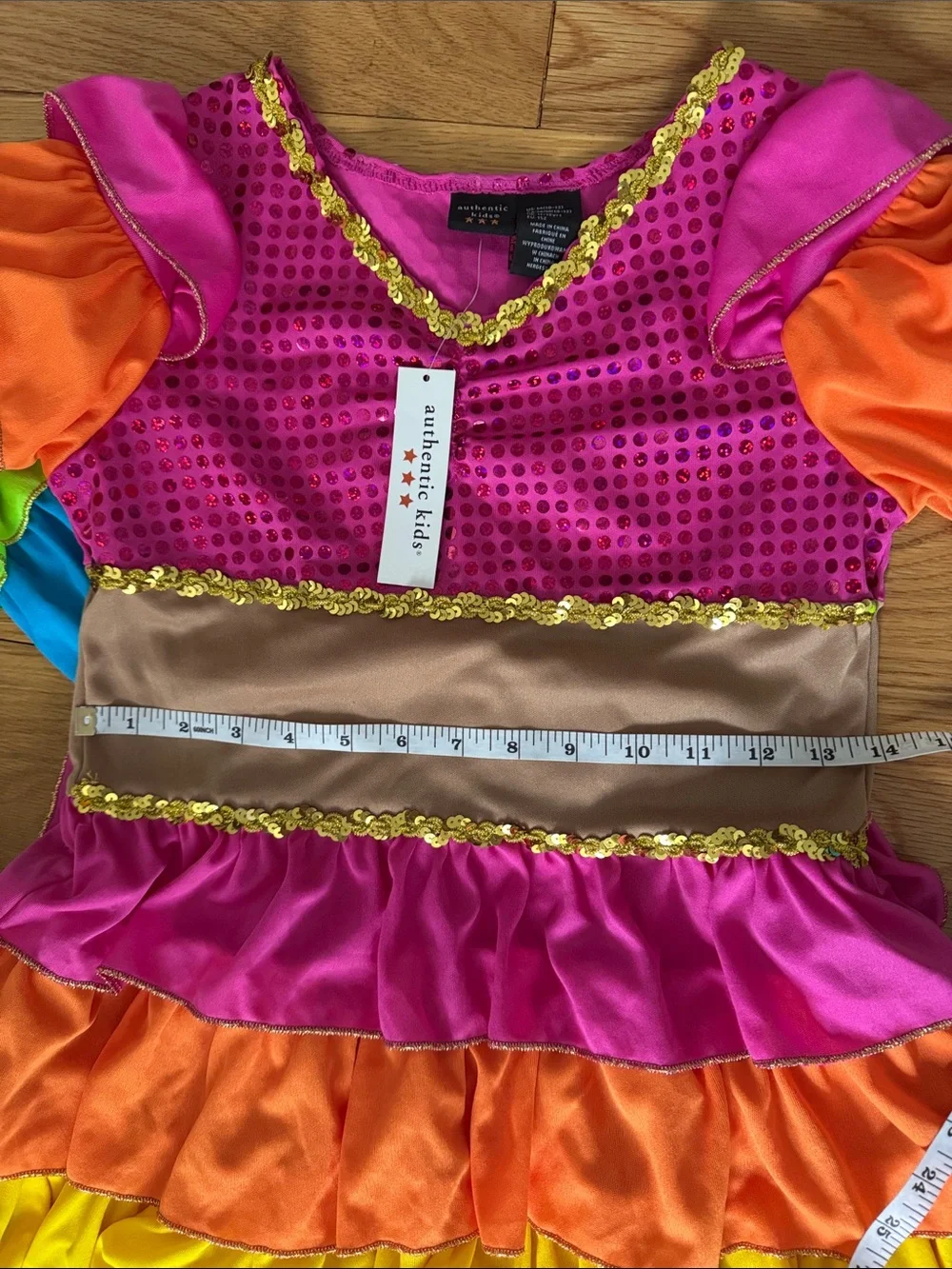 Kids Rainbow Ruffle Costume Dress - Multicolor, 7-8 years, 11-12 years